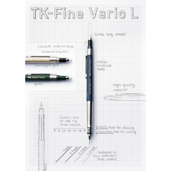 Механический карандаш Faber-Castell TK-Fine Vario L 0.5 мм Индиго