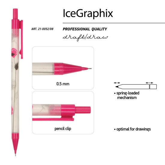 Карандаш Механический "Icegraphix. Маки"  0,5 Мм