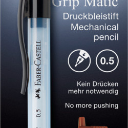 Mehāniskais zīmulis Faber-Castell Grip-Matic 0,5mm + 0,5mm B kodoliņi, gaiši zils