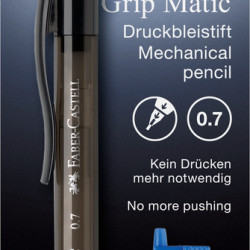 Mehāniskais zīmulis Faber-Castell Grip-Matic 0,7mm + 0,7mm B kodoliņi, melns