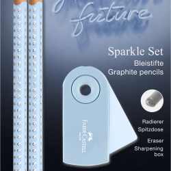 Набор карандашей Faber-Castell Sparkle небесно-голубой 2шт + точилка + ластик