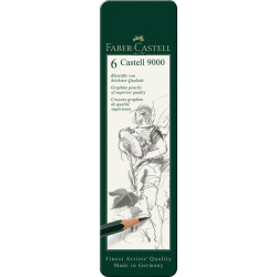 Zīmuļu komplekts Faber-Castell 9000, HB-8B, 6gab/iep