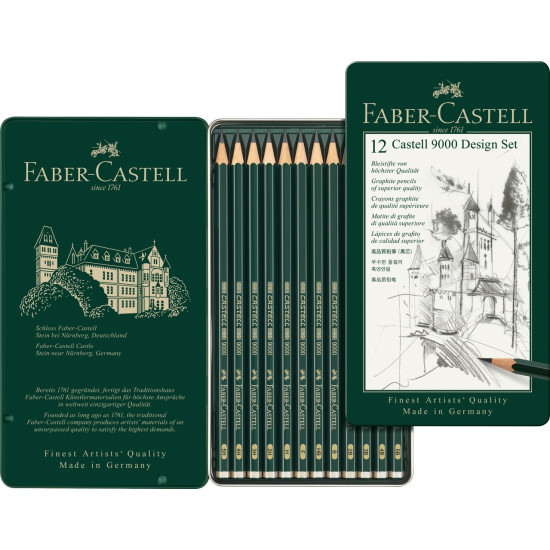 Набор карандашей Faber-Castell Castell 9000 12шт 5B-5H