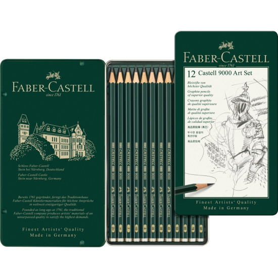 Карандаши Faber-Castell Castell 9000 12шт 2H-8B