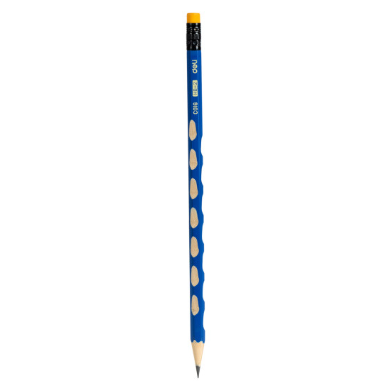 Карандаш графитный DELI "C016-HB", Blue, Нескользящий захват