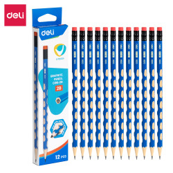 Карандаш Deli "C016-2B", Blue, Эргономичная форма