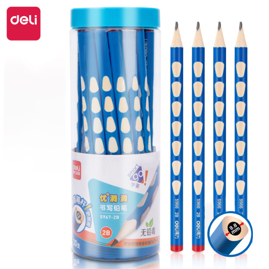 Карандаш DELI "S967-HB", Джамбо Эргономичный Трехгранный