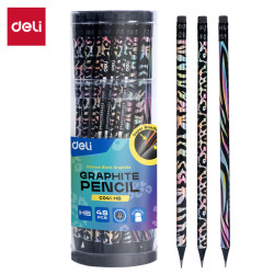 Карандаш DELI C041-HB, Black, со встроенным ластиком