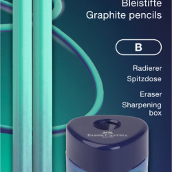 Набор графитовых карандашей Faber-Castell Grip Flow Edition, Ярко-синий, Эргономичный захват
