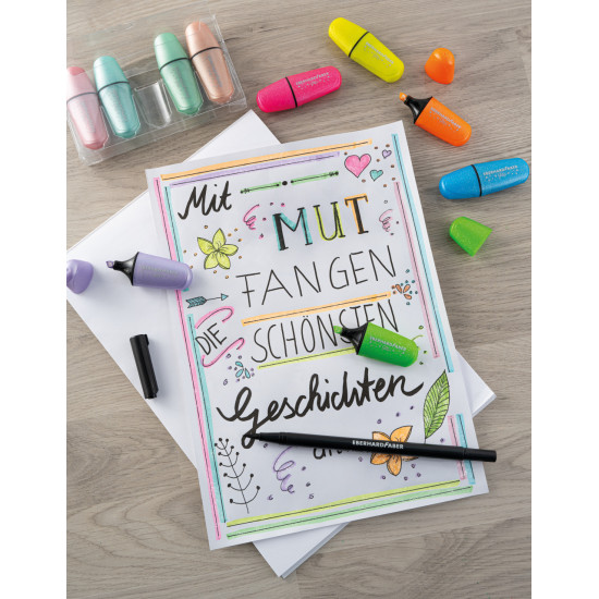 Маркеры Stabilo Textliner Mini Glitter Pastel 5шт