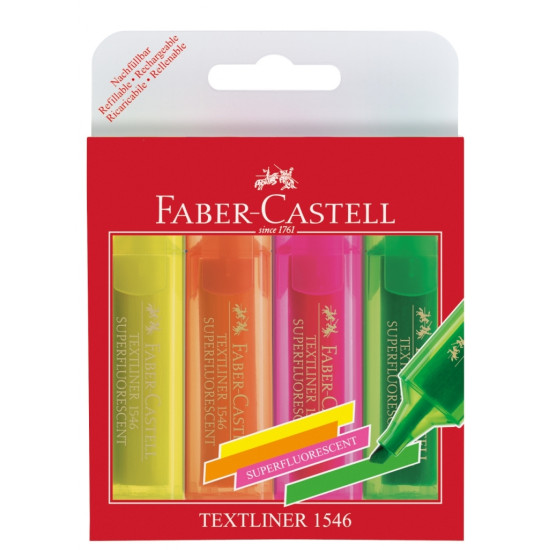 Маркеры-текстовыделители Faber-Castell Textliner 46 Суперфлуоресцентные 4 цвета