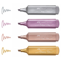 *Teksta marķieru komplekts Faber-Castell 1-5mm, nošķelts, 4 metāliskas krāsas
