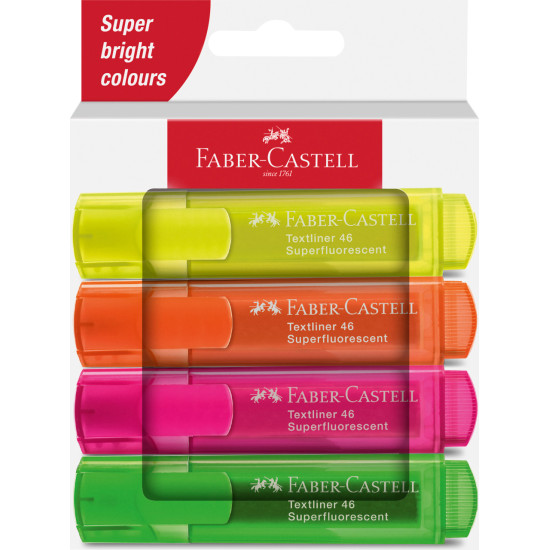 Текстовыделитель Faber-Castell Textliner 46 SF 4 цвета суперяркие