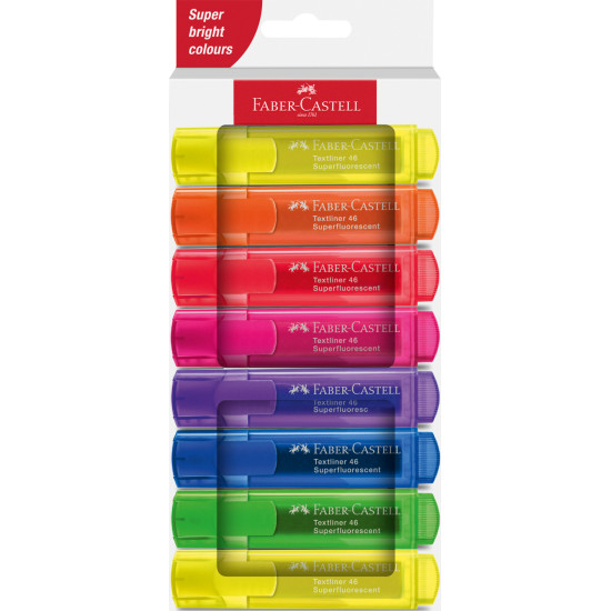 Текстовыделитель Faber-Castell Textliner 46 Superfluorescent 8 цветов неоновые перезаряжаемый