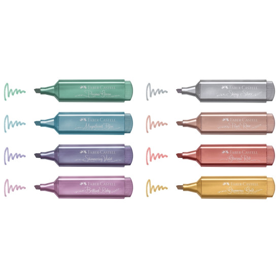 Маркер текстовый Faber-Castell Textliner 46 Metallic 8 цветов с металлическим эффектом