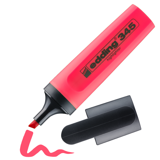 Маркер-выделитель Edding "345", Red, Перезаправляемый
