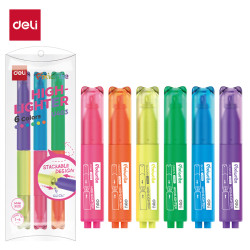 Tekstimarkerite komplekt DELI Copypets, 1–4 mm, 6 värvi