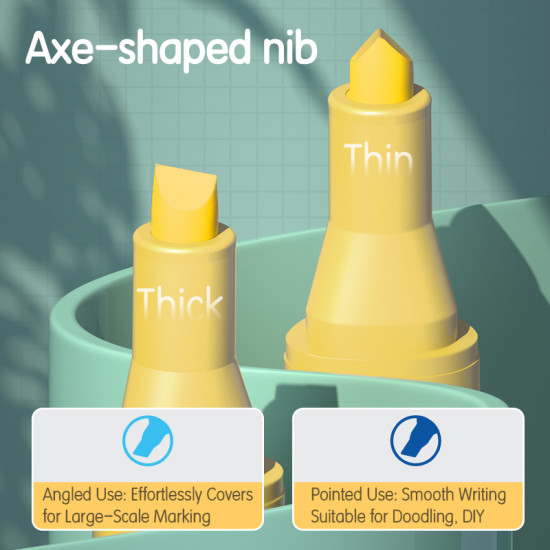 Tekstimarkerite komplekt DELI Macaron, 1–5 mm, pastelsed 6 värvi