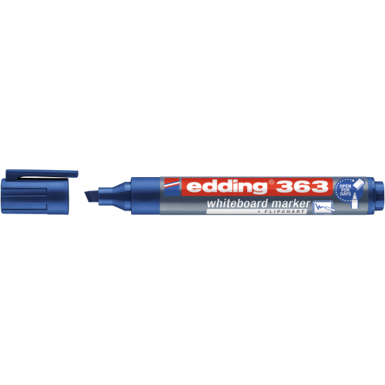 Маркер Edding 363 синий перезаправляемый скошенный
