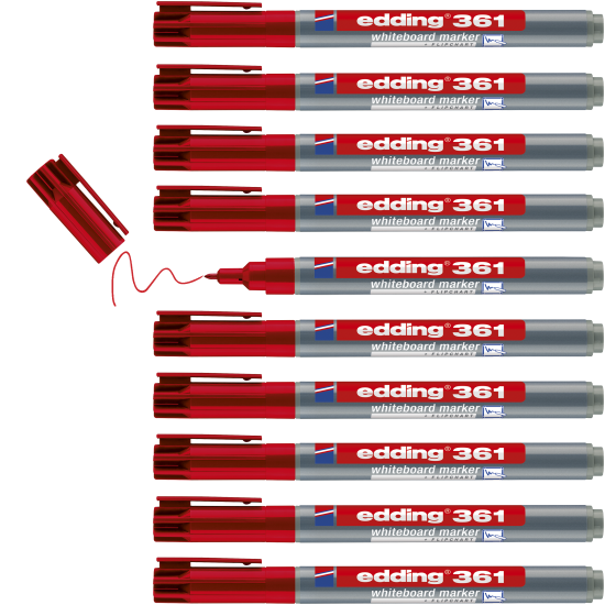 Tāfeles marķieris Edding E361, 1mm, konisks, sarkans
