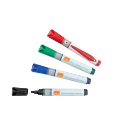 *Stikla tāfeles marķieru komplekts NOBO, 3mm, koniski, 4 krāsas