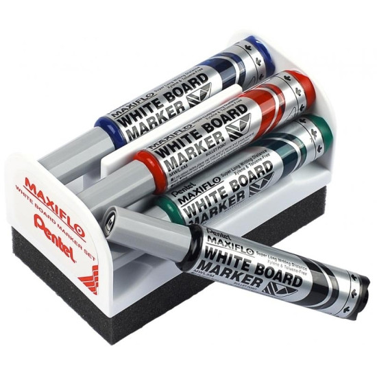 Tāfeles marķieru komplekts Pentel Maxiflo MWL5M, 6mm, konisks, 4 krāsas