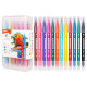 Фломастеры DELI Color Emotion 12 цветов двусторонние смываемые