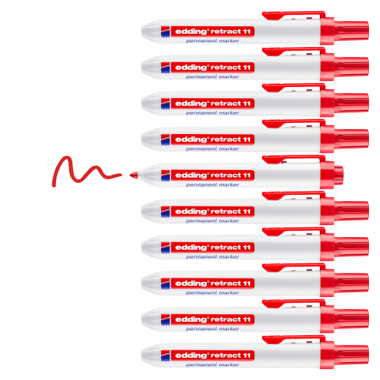 *Automātisks Permanentais marķieris Edding 11, 1.5-3mm, konisks, sarkans