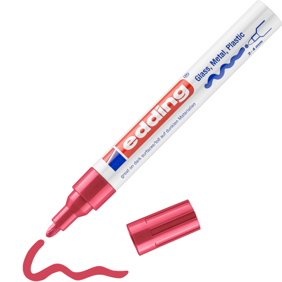 Permanentais marķieris Edding Paint 750, 2-4mm, glancēts, sarkans