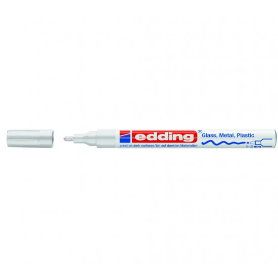 Permanents marķieris Edding Paint 751, 1-2mm, konisks, glancēts, balts
