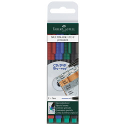 Маркеры Faber-Castell Multimark F 4шт водостойкие