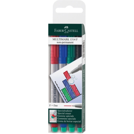 Маркеры Faber-Castell Multimark F водорастворимые 4шт