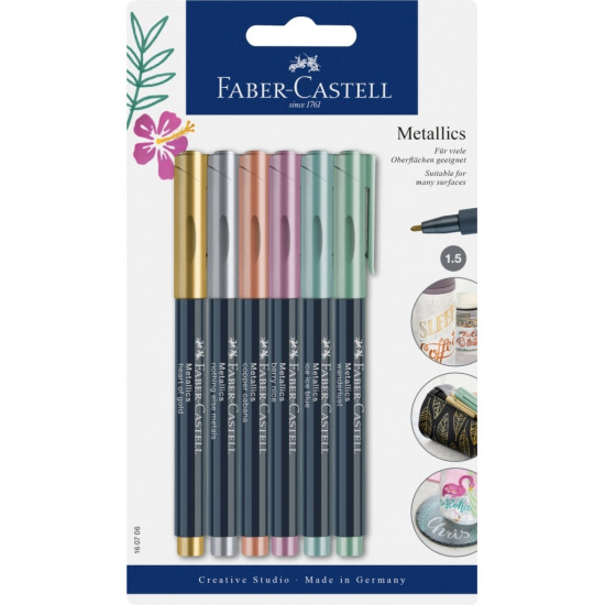 Маркеры Faber-Castell Metallics 6 цветов металлический эффект