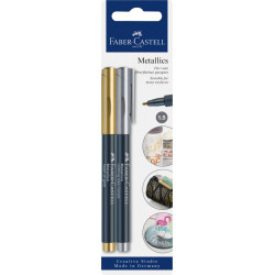 Маркеры Faber-Castell Metallics 250251 золотосеребро водостойкие