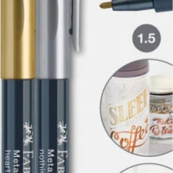 Маркеры Faber-Castell Metallics 250251 золотосеребро водостойкие