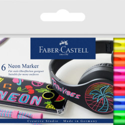 Маркеры Faber-Castell Neon 6 цветов водостойкие
