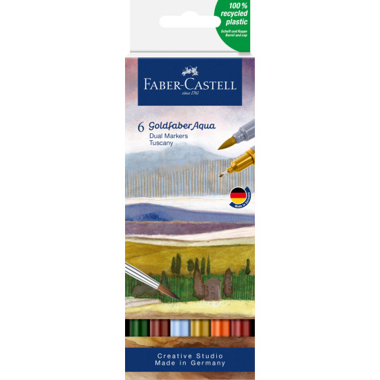 Маркеры акварельные Faber-Castell Gofa Aqua Tuscany 6 цветов