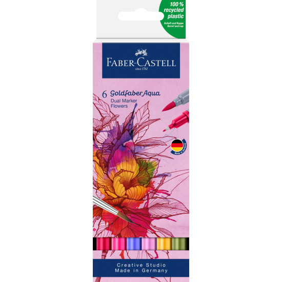 Маркеры Faber-Castell Gofa Aqua 6 цветов для цветов