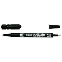 Permanentais marķieris Pilot Twin 0.5 un 2.0mm, divpusējs, melns