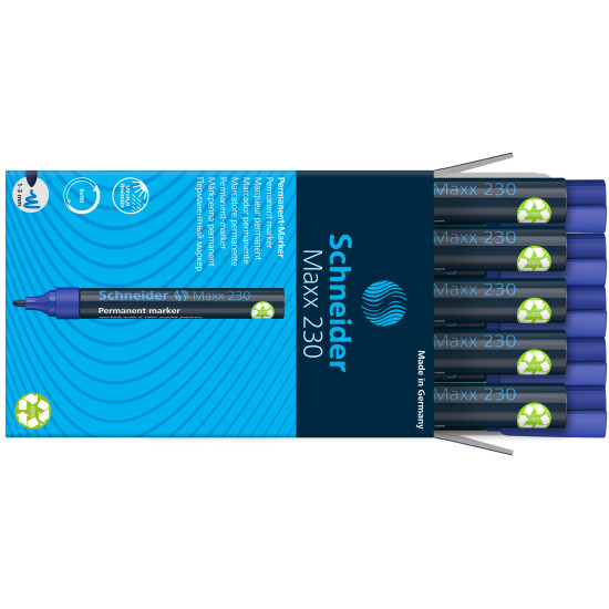 Permanentais marķieris Schneider 230, 1-3mm, konisks, zils