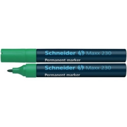 Перманентный маркер Schneider 230 1-3мм с круглым наконечником, зеленый