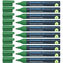 Permanentais marķieris Schneider 230, 1-3mm, konisks, zaļš