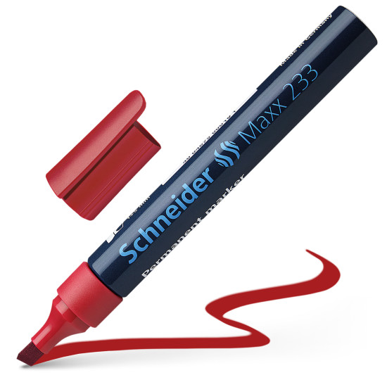 Permanentais marķieris Schneider 233 nošķelts, sarkans