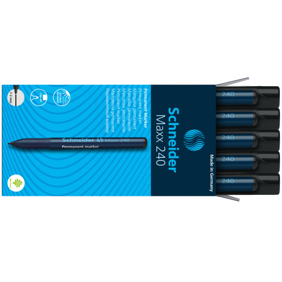 Permanentais marķieris Schneider Maxx 240, konisks, 1-2 mm, melns