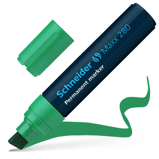 Permanentais marķieris Schneider Maxx 280, 4-12mm, nošķelts gals, zaļš
