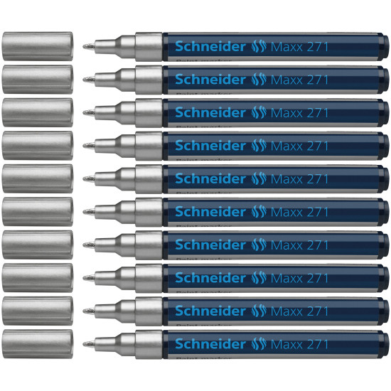 Permanentais marķieris Schneider 271, 1-2 mm, konisks, sudraba