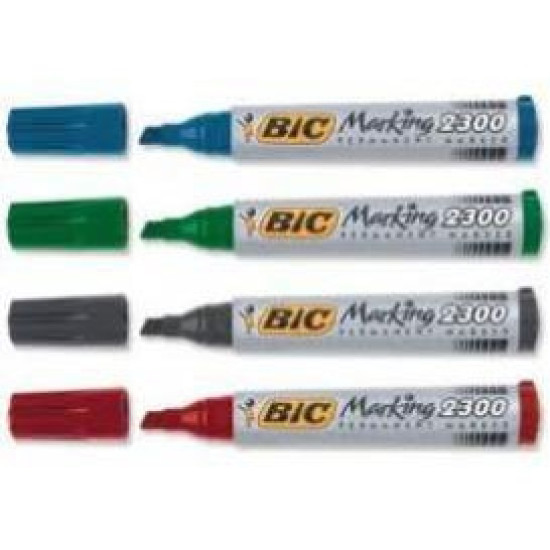 Перманентный маркер BIC 2300 скошенный, зеленый