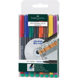 Маркеры Faber-Castell Multimark M 8 цветов с ластиком