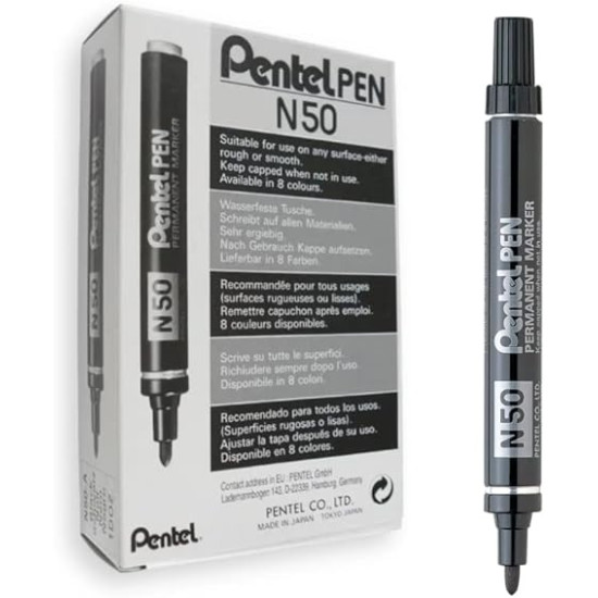 Перманентный маркер Pentel N50 круглый черный
