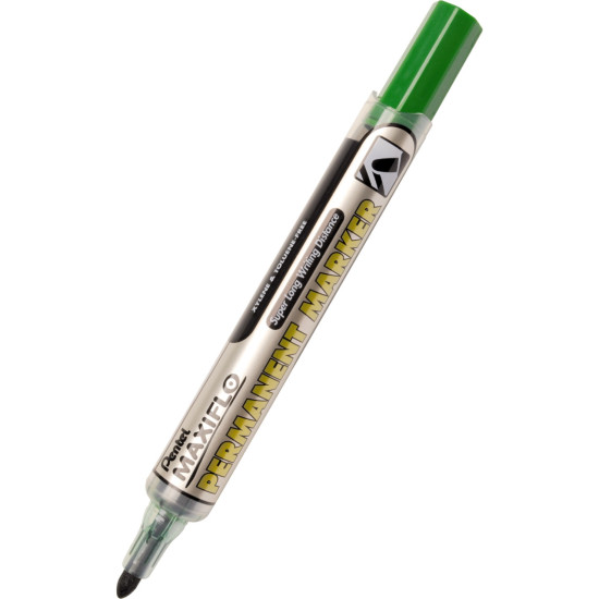 Маркер перманентный Pentel NLF50-D, Green, Быстросохнущий